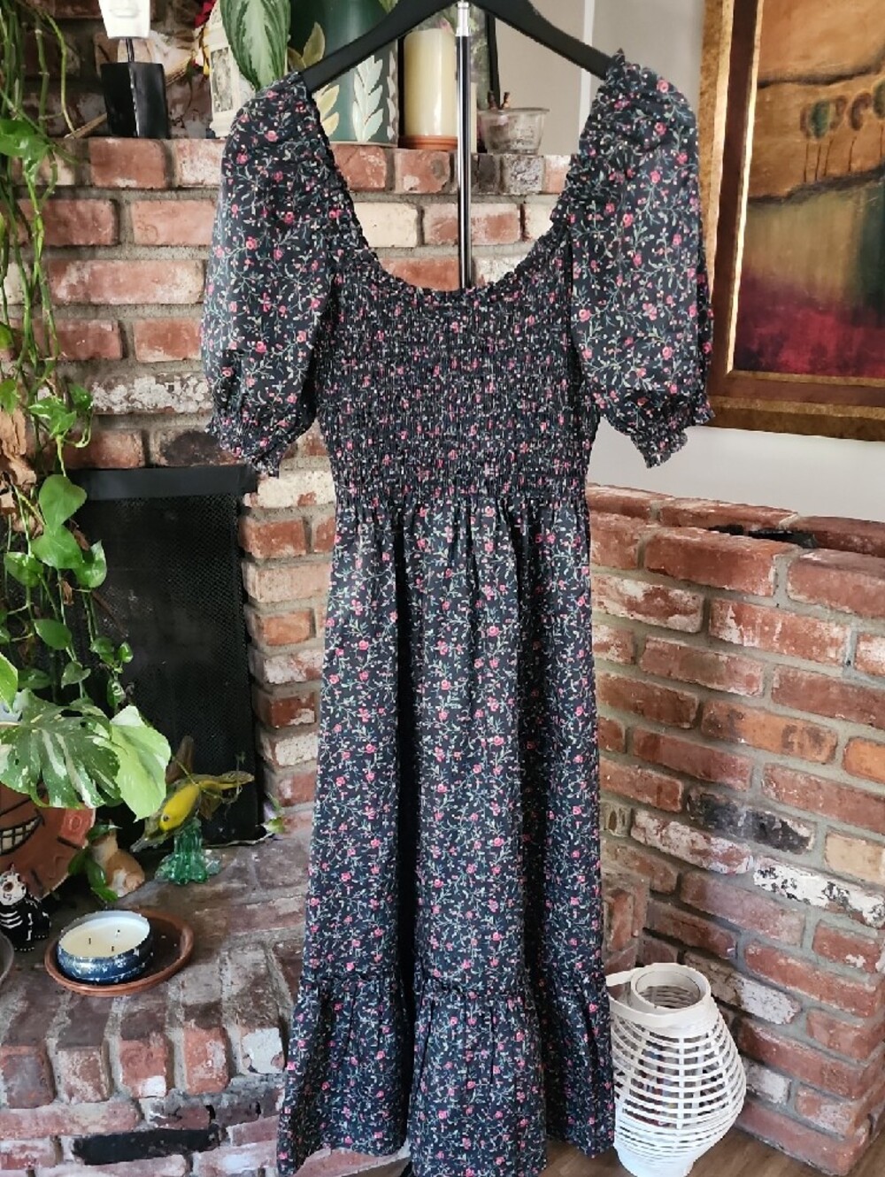 Hill House Home Louisa Nap Dress Florentine Ditsy Forest Floral Smocked Midi - Picture 9 of 14